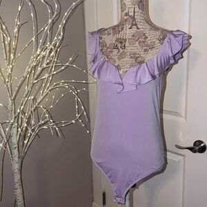 Express Lilac Ruffle Bodysuit